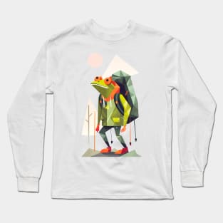 the frog goes on a hike Long Sleeve T-Shirt